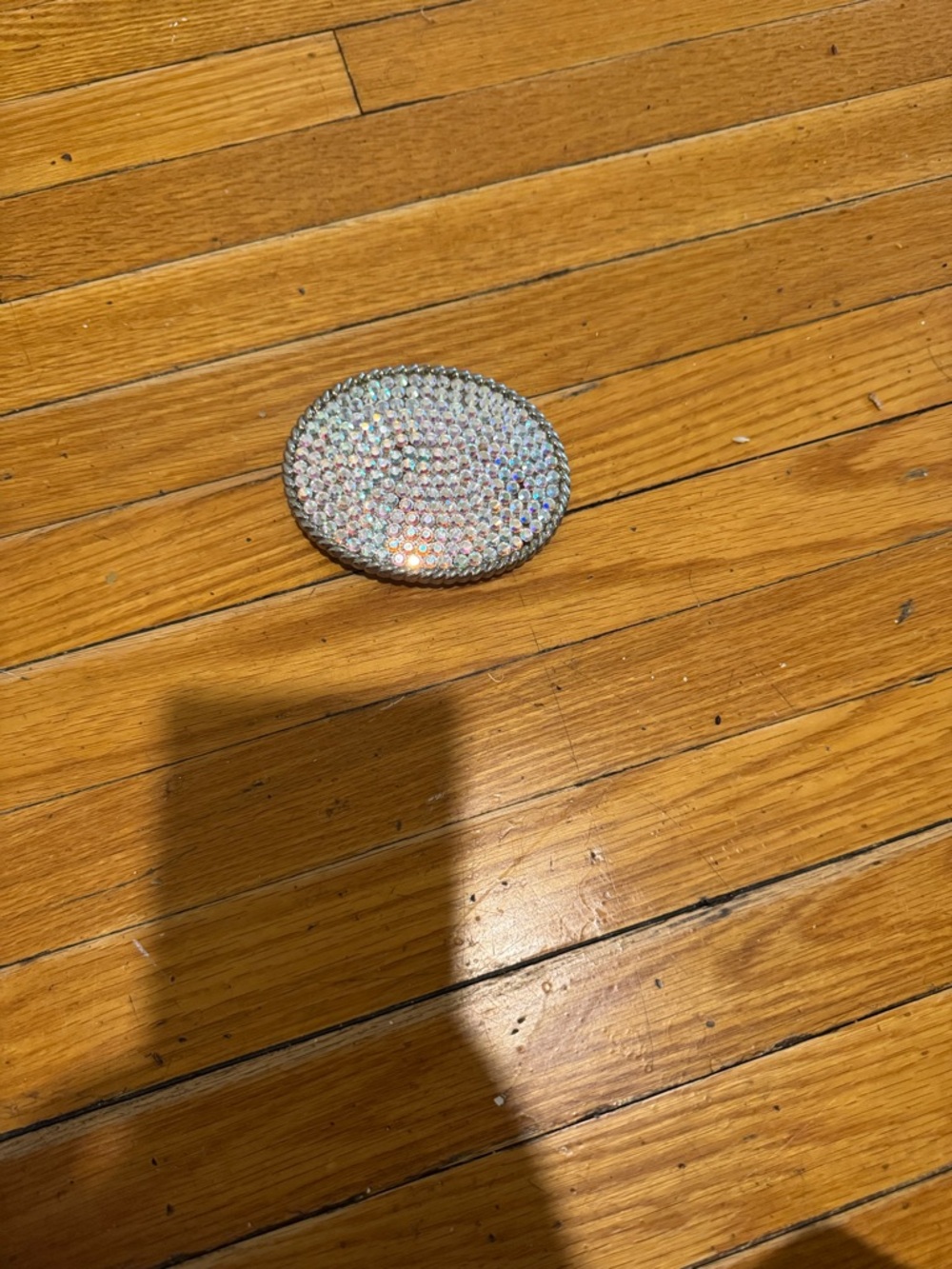 Rhinestone Oval belt buckle - Iridescent Crystal